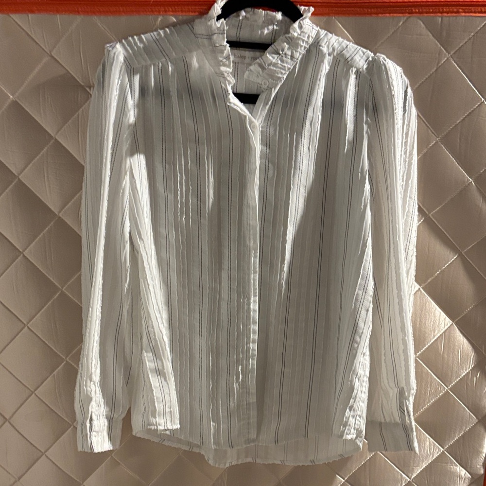 bishop + young White Pinstripe Dress Shirt